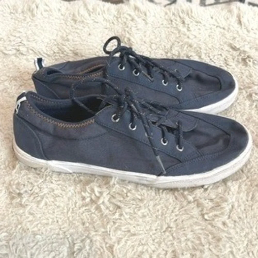 Sperry Top-Sider Deckfin Mens 6.5 Navy Blue Canvas Low Top Sneakers YB56830A